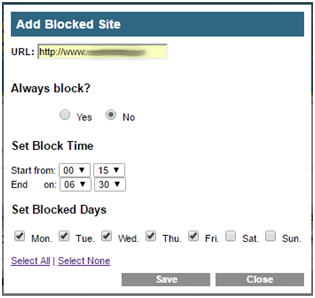 add blocked url website cisco dpc3848v